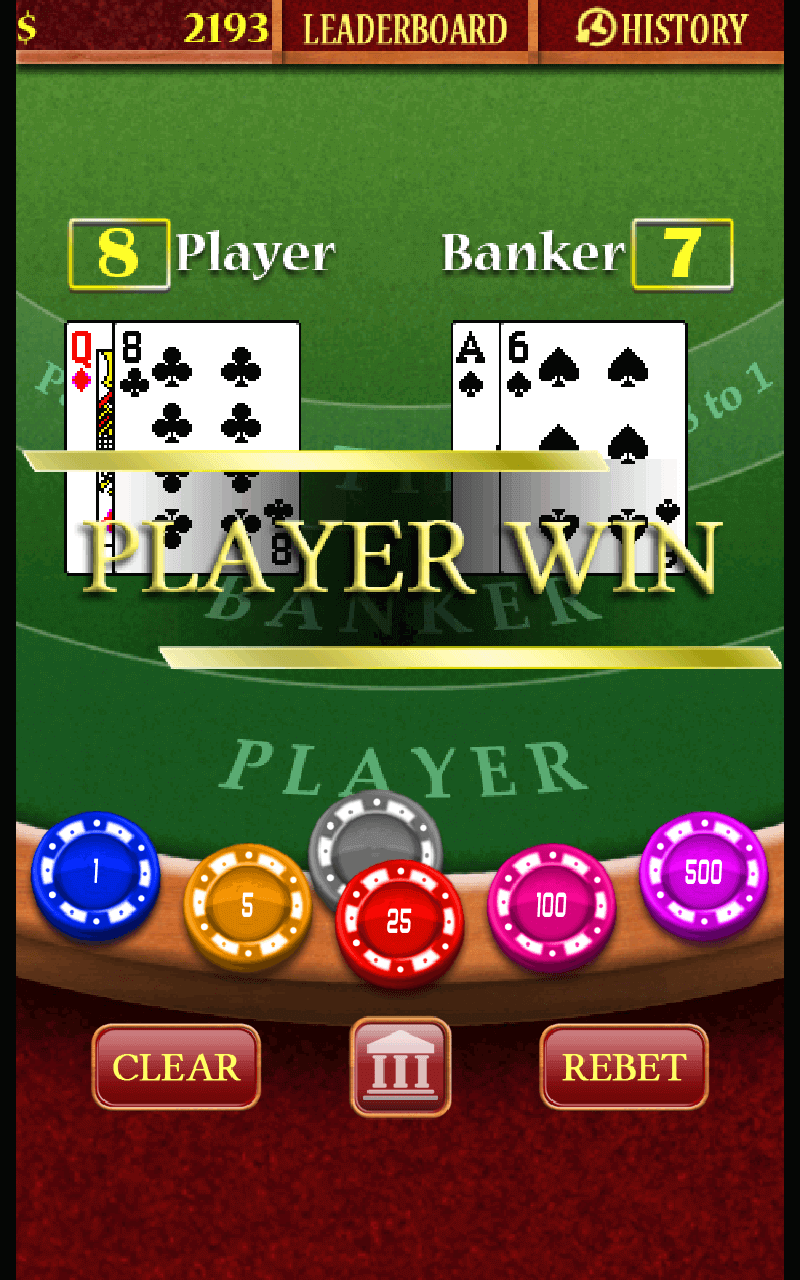 Baccarat Casino - Leaderboard & In-App Purchase