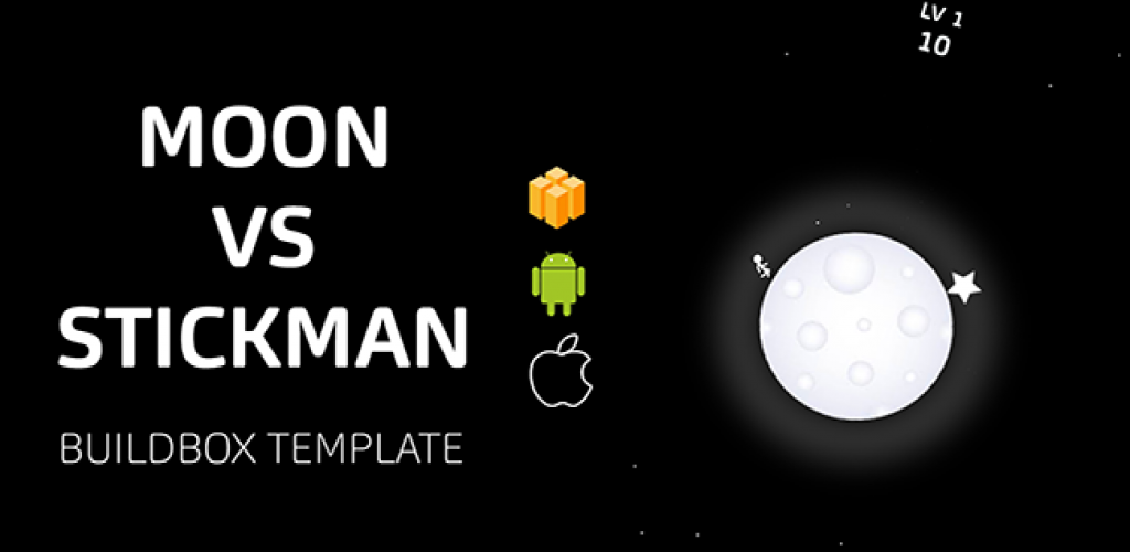 Moon vs stickman Buildbox Template