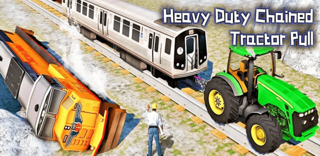 Chained Tractor Towing Train : Tractor Pull Simulator