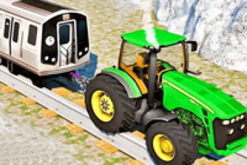 Chained Tractor Towing Train : Tractor Pull Simulator