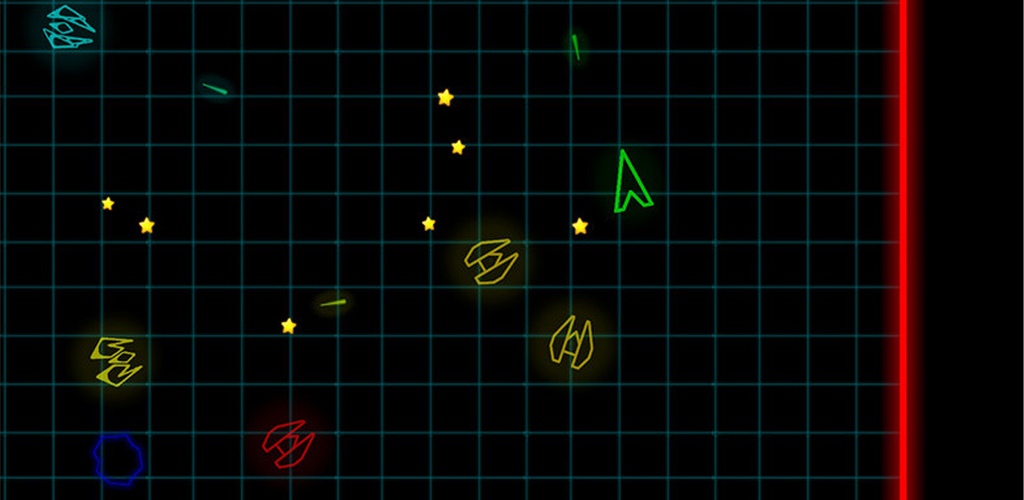 Neon Space Fighter - shooting asteroids  spaceships. Endless scifi space journey. hyper casual