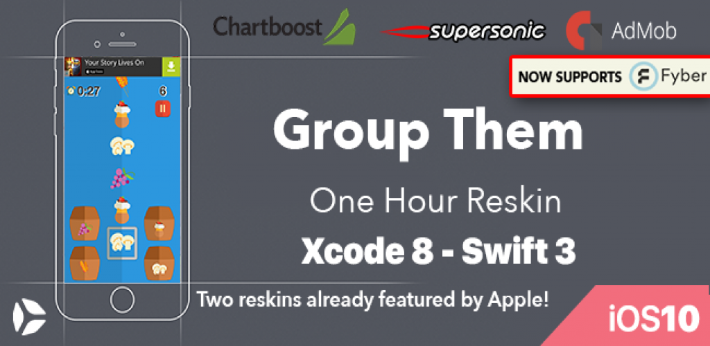 Group Them - One Hour Reskin - iOS 10  Swift 3 ready