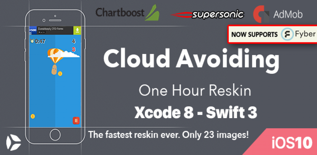 Cloud Avoiding – One Hour Reskin - iOS 10  Swift 3 ready