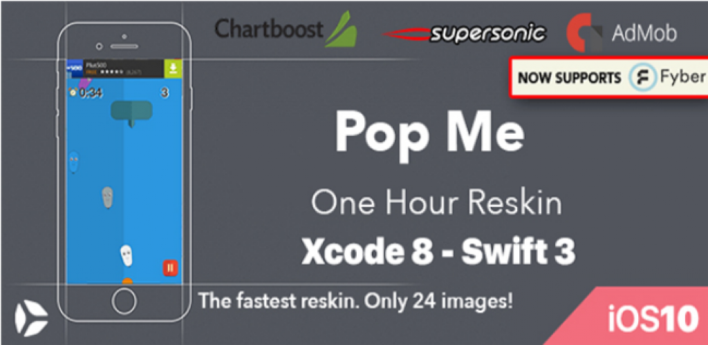 Pop Me â€“ One Hour Reskin - iOS 10  Swift 3 ready