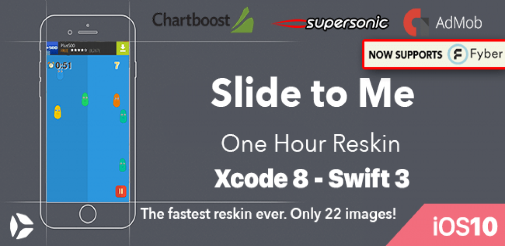 Slide to Me â€“ One Hour Reskin - iOS 10  Swift 3 ready