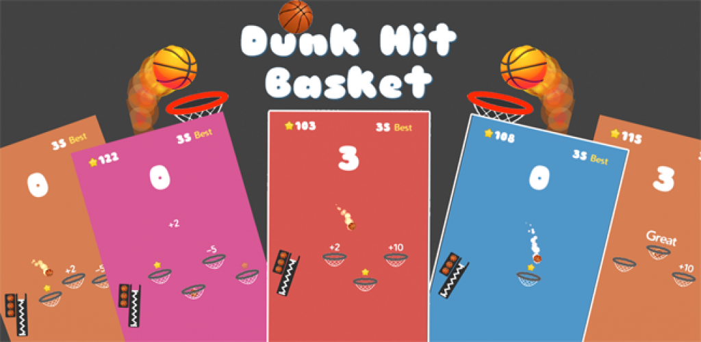 Dunk Hit Basket Unity3D Source code - Android iOS Supported