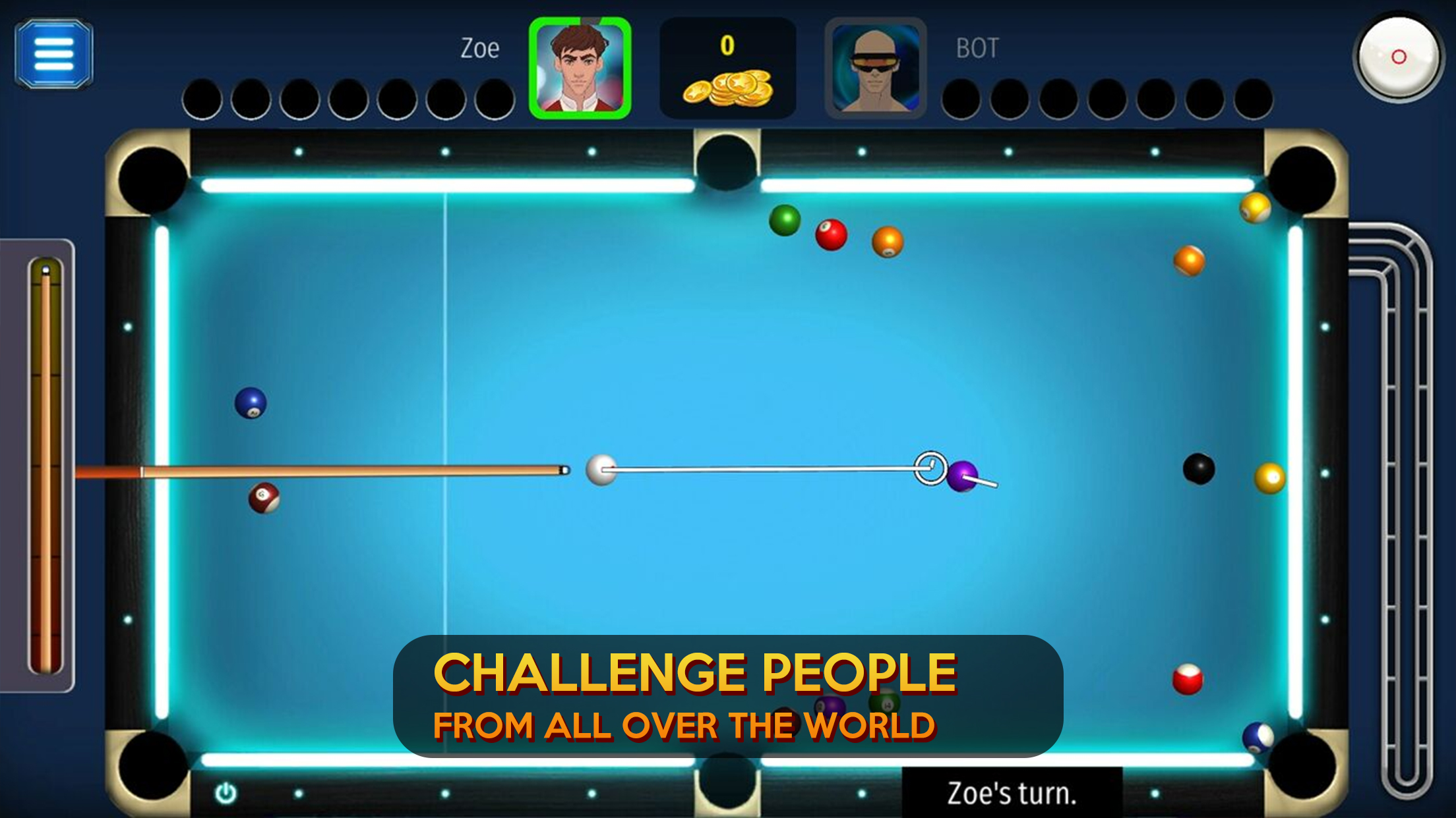 8 Ball Pool ( Billiard ) Multiplayer Completed Game