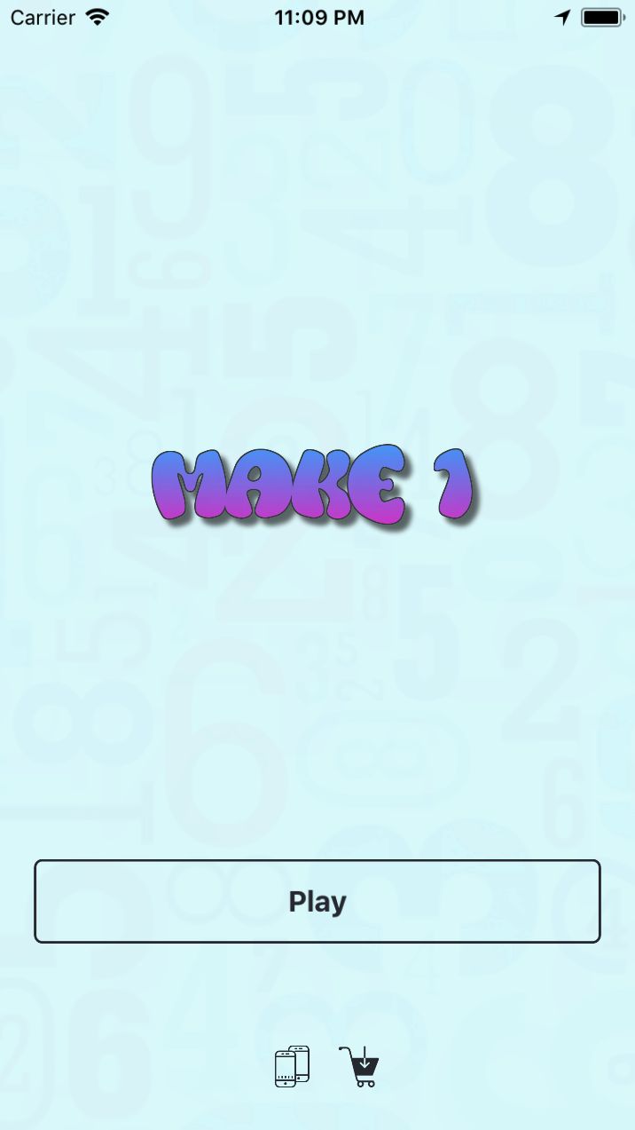 Make 1 number puzzle game